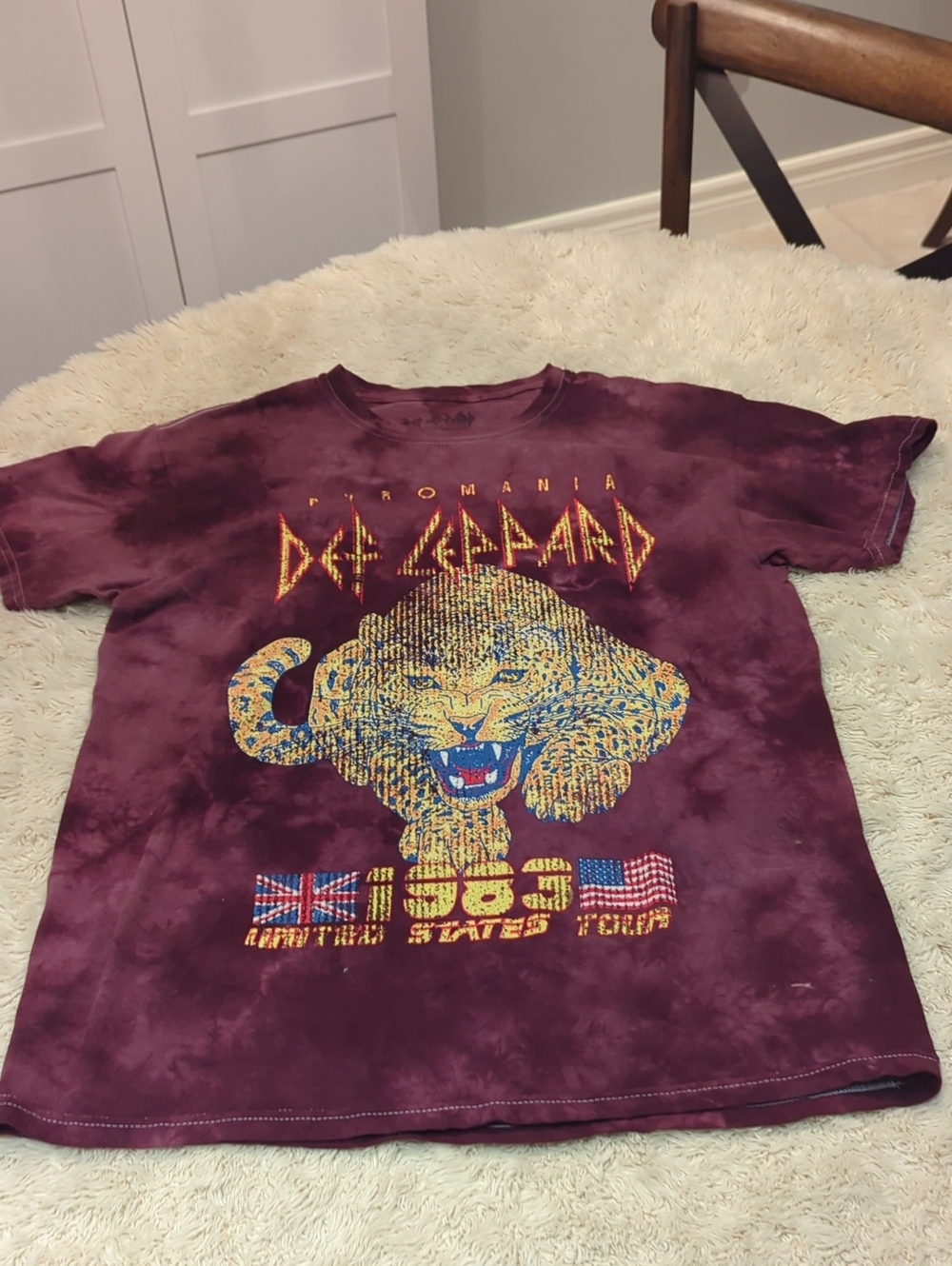 Def Leppard 1983 United States Tour Tie Dye T‑Shirt • Retro Band Tee •